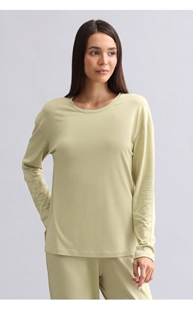 Mısırlı Kadın Bambu Sweatshirt Adaçayı Yeşili