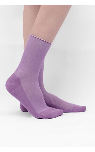 Mısırlı Kadın Bambu Tekli Diabetiker Lasitksiz Soket Çorap Mor