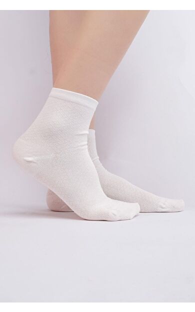 Mısırlı Kadın Bambu Tekli Yazlık Kısa Konç Çorap Ekru