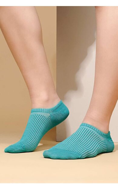 Mısırlı Kadın Bambu Tekli Yazlık No Show Çorap Mavi