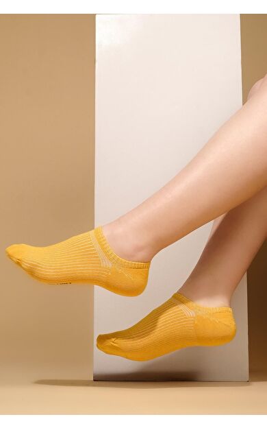 Mısırlı Kadın Bambu Tekli Yazlık No Show Çorap Sarı