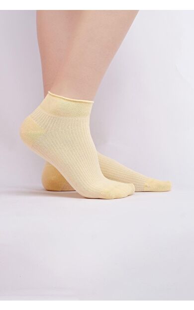 Mısırlı Kadın Bambu Tekli Yazlık Sneaker Çorap Sarı