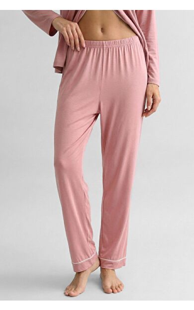 Mısırlı Kadın Bambu Beli Lastikli  Pijama Alt Toz Pembe