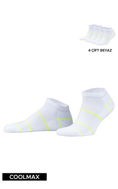 Mısırlı Kadın Coolmax Ecomade Patik Çorap - 4 Lü Beyaz