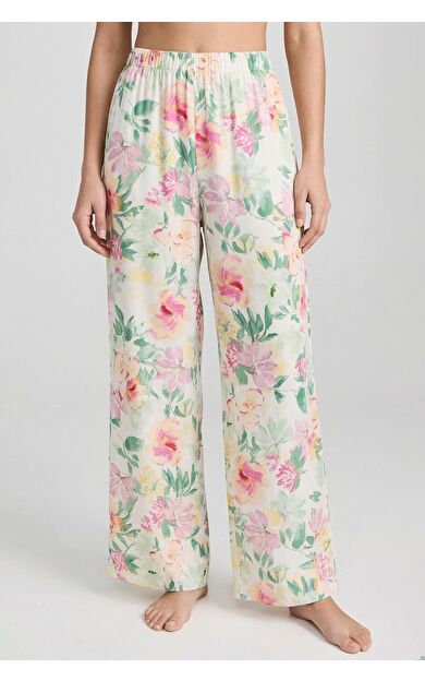 Mısırlı Kadın Dokuma Çiçekli Alt Pijama Çok Renkli