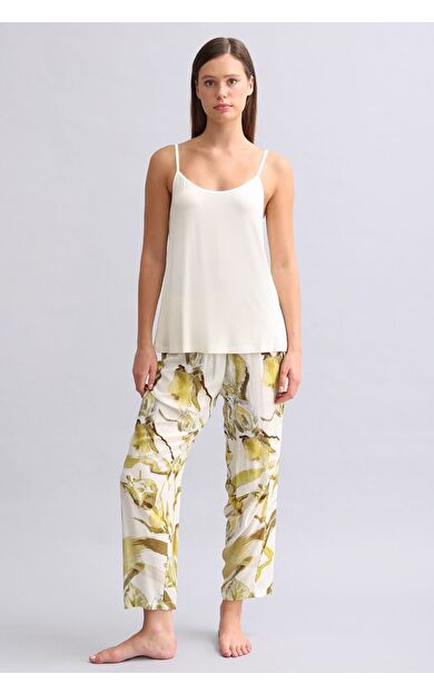 Mısırlı Kadın Dokuma Dar Paça Pantolon Yeşil