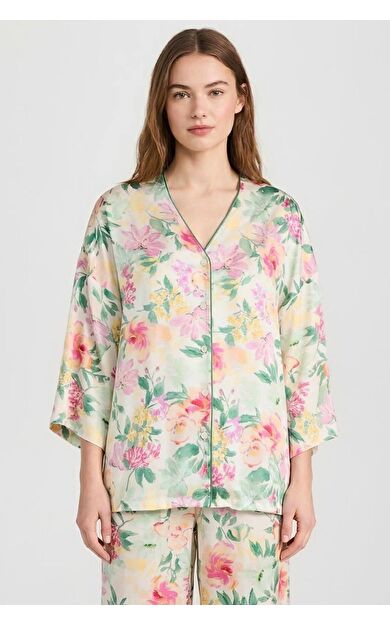 Mısırlı Kadın Dokuma Uzun Kol Çiçekli Gömlek Çok Renkli