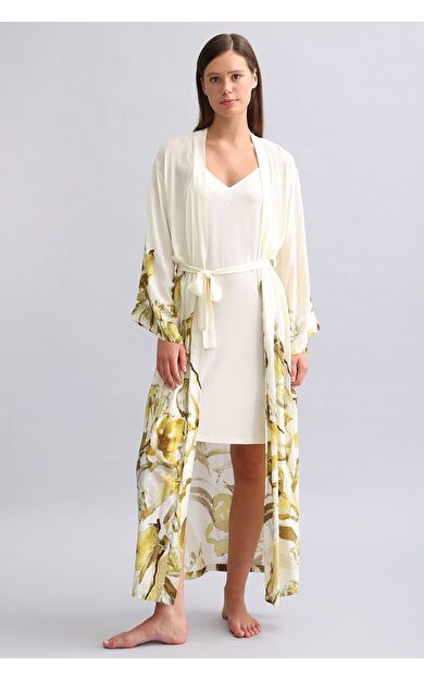 Mısırlı Kadın Dokuma Uzun Sabahlık Yeşil