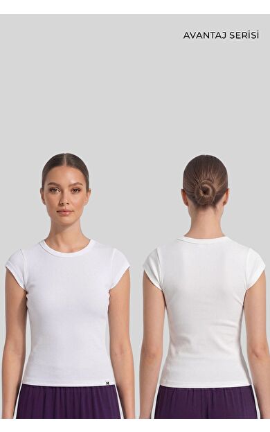 Mısırlı Kadın Kaşkorse Sıfır Kol T-Shirt Beyaz