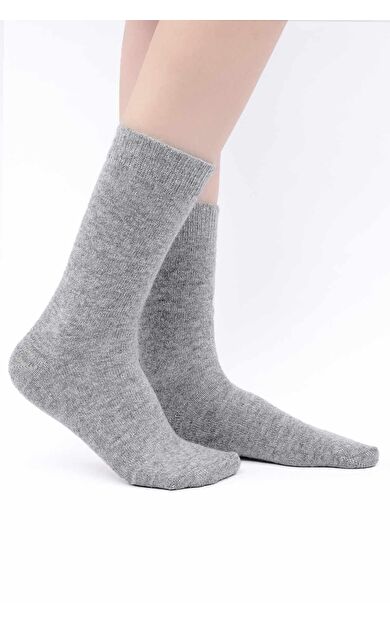 Mısırlı Kadın Koyun Yünü Tekli Soket Çorap Açık Gri