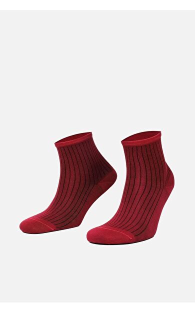 Mısırlı Kadın Merserize Tekli Soket Çorap Kırmızı