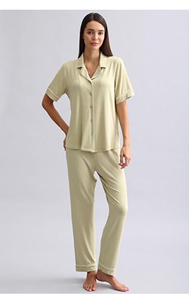 Mısırlı Kadın Modal Pijama Alt Adaçayı Yeşili