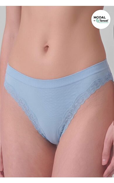 Mısırlı Kadın Modal Seamless Brief Slip Açık Mavi