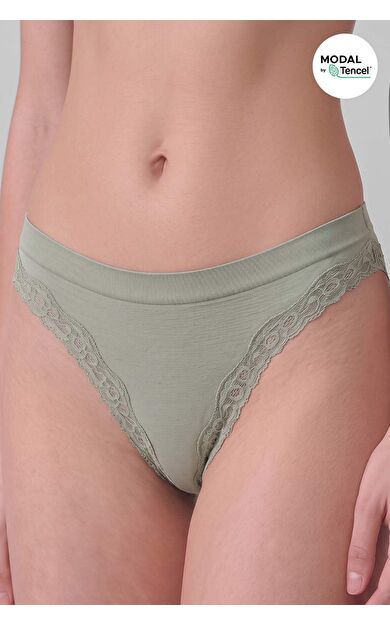 Mısırlı Kadın Modal Seamless Brief Slip Çağla Yeşili