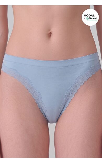 Mısırlı Kadın Modal Seamless Tanga Slip Açık Mavi