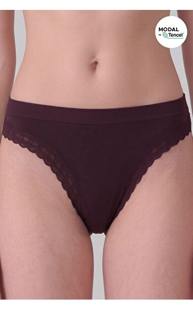 Mısırlı Kadın Modal Seamless Tanga Slip Bordo