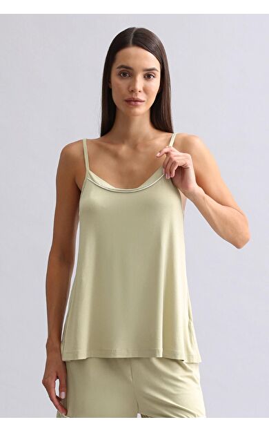 Kadın Modal İnce Askılı Pijama Üst Adaçayı Yeşili
