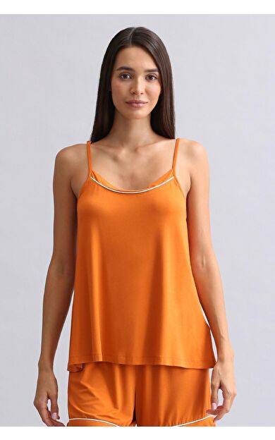 Kadın Modal İnce Askılı Pijama Üst Pas Kırmızı