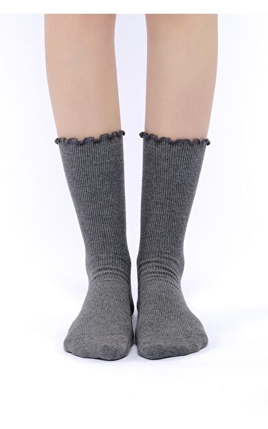 Mısırlı Kadın Modal Tekli Soket Çorap Gri