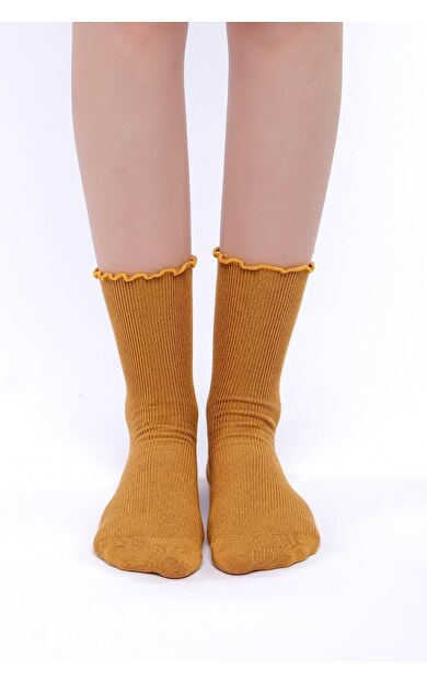 Mısırlı Kadın Modal Tekli Soket Çorap Hardal