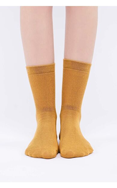 Mısırlı Kadın Modal Tekli Soket Çorap Hardal