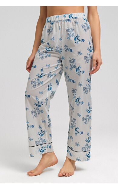 Mısırlı Kadın Pamuk Alt Pijama Beyaz