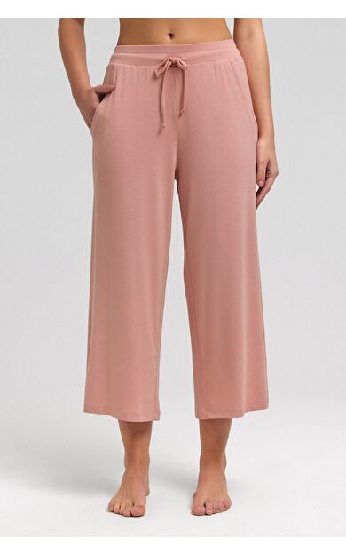 Mısırlı Kadın Pamuk Kapri Pijama Somon