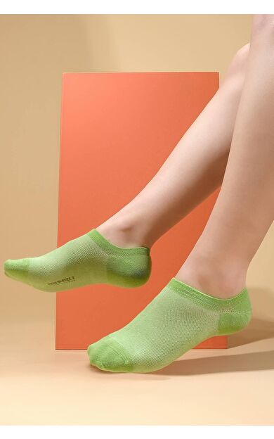 Mısırlı Kadın Pamuklu Tekli Yazlık No Show Çorap Yeşil