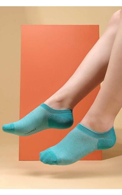 Mısırlı Kadın Pamuklu Tekli Yazlık No Show Çorap Mavi