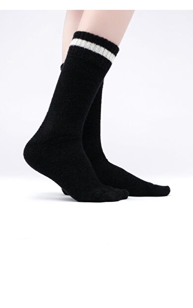 Mısırlı Kadın Soft Peluş Termal Tekli Soket Çorap Siyah