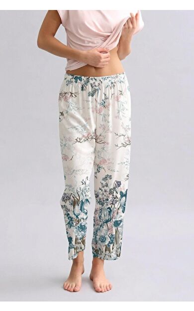 Mısırlı Kadın Viskon Dokuma Pijama Mavi