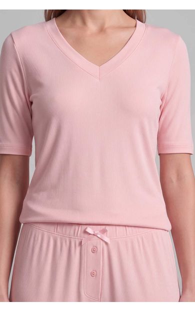 Mısırlı Kadın Viskon Kaşkorse Kısa Kol Pijama Takım Açık Pembe