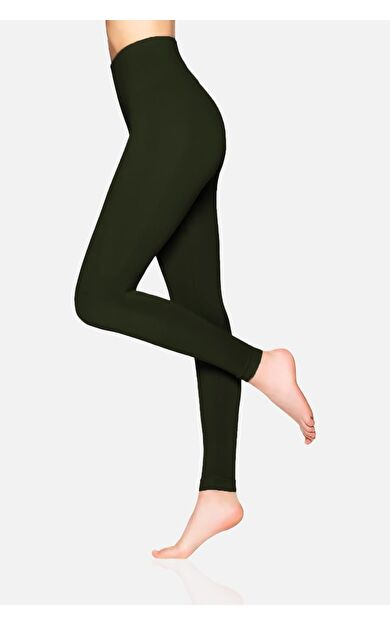 Mısırlı Kadın Yüksek Bel Seamless Dikişsiz Toparlayıcı Korse Tayt Haki