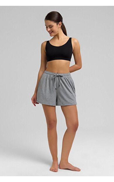 Mısırlı Kaşkorse Şort Gri Melanj