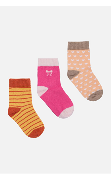Mısırlı Kız Pamuklu 3 Çift Bebek Ve Çocuk Çorap Çok Renkli