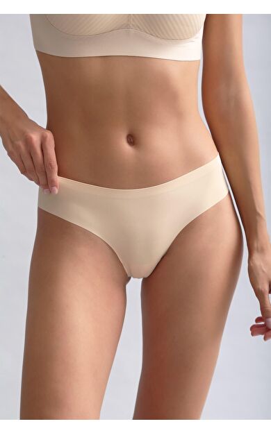 Mısırlı Lazer Kesim Görünmez Slip Külot Ten