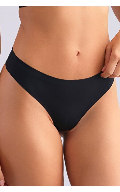 Mısırlı Lazer Kesim Tanga Siyah