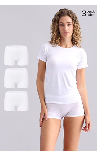 Mısırlı Modal By TENCEL ANNA Boxer Külot Beyaz