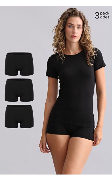 Mısırlı Modal By TENCEL ANNA Boxer Külot Siyah