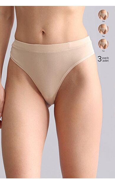 Mısırlı Modal By TENCEL HERA Gizli Lastikli 3'Lü Tanga Ten Rengi