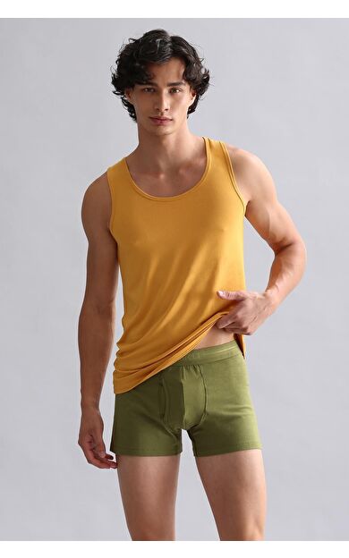 Mısırlı Modal By TENCEL HERCULES Slim Fit Basic Atlet Hardal