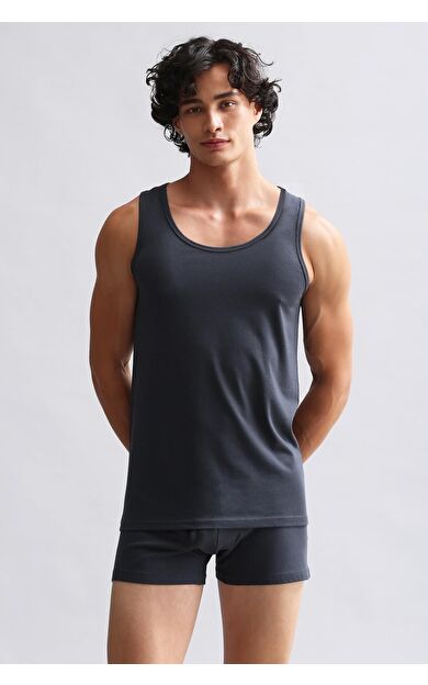 Mısırlı Modal By TENCEL HERCULES Slim Fit Basic Atlet Antrasit