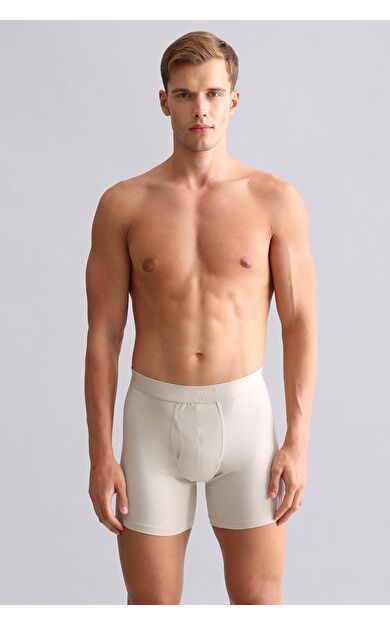 Mısırlı Modal By TENCEL SPARTACUS PLUS PERFORMANCE Long Boxer Toprak Bej