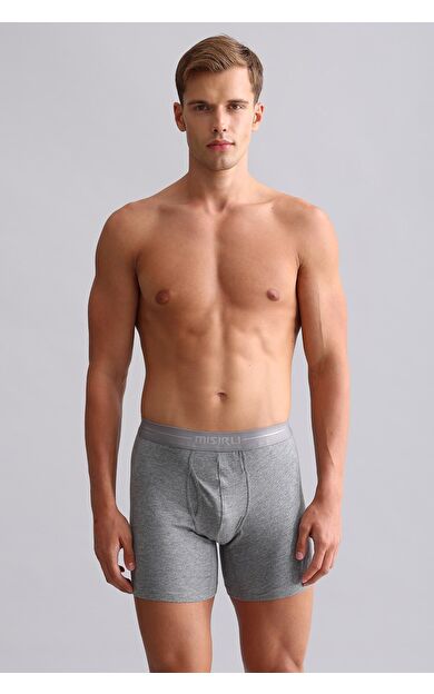 Mısırlı Modal By TENCEL SPARTACUS PLUS PERFORMANCE Long Boxer Gri Melanj