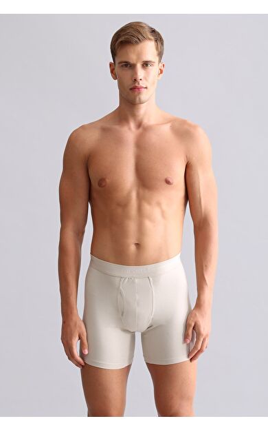 Mısırlı Modal By TENCEL SPARTACUS PLUS PERFORMANCE Long Boxer Toprak Bej