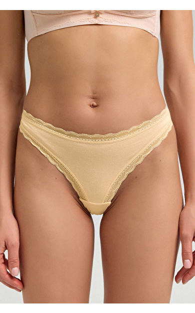 Mısırlı Modal Danteli Tanga AÇIK SARI
