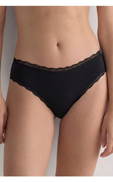 Mısırlı Modal Dantelli Cheeky SİYAH