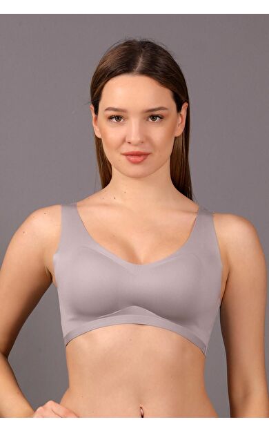 Mısırlı New Bra Desteksiz Hayalet Bralet Sütyen Gri