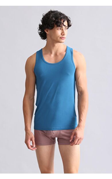 Mısırlı ORGANIC Pamuklu HERCULES Slim Fit Basic Atlet Petrol