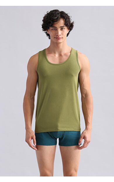 Mısırlı ORGANIC Pamuklu HERCULES Slim Fit Basic Atlet Haki